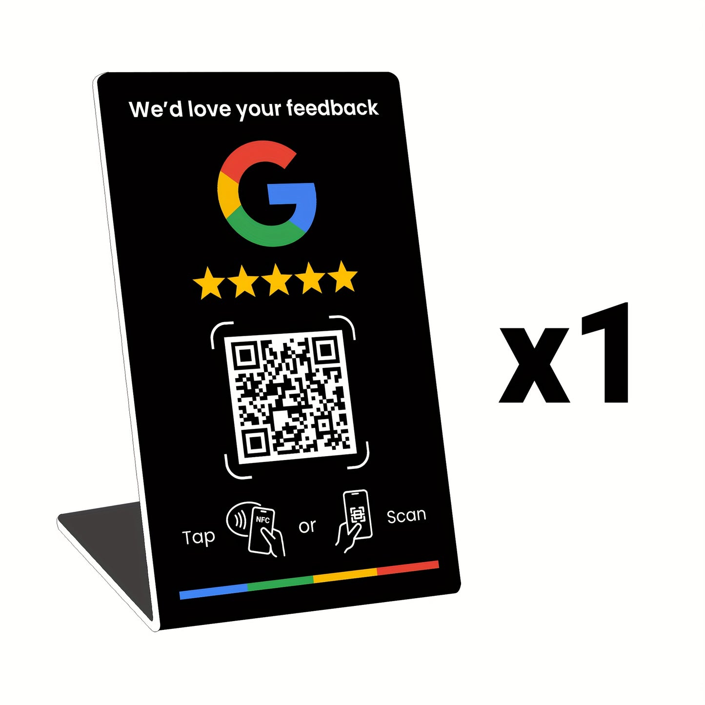 NFC Tap & QR Code, Easy Setup with Review Link Management, Durable PVC, Perfect for Google Reviews and Social Media Integration, Social Media Stand